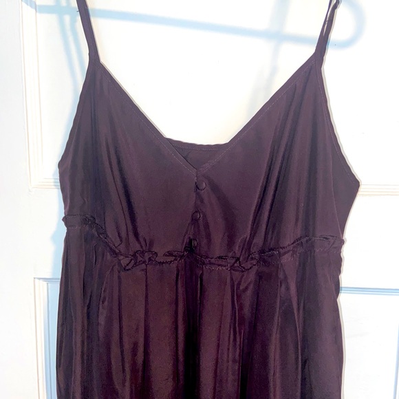 Y2K Fashion Gap Silk Babydoll Slip Dress - Eggplant Purple - Picture 2 of 10